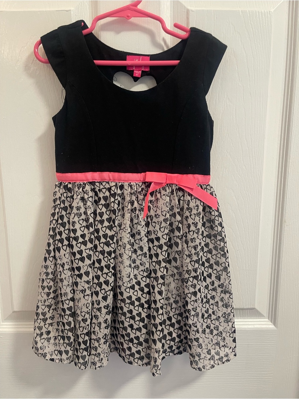 Pinky Black and Pink Heart-Print Party Dress